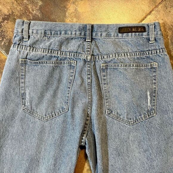 Black Relaxed Straight Distressed Jeans Size 32/30 - Picture 10 of 10